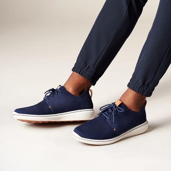 Mens Clarks Cloudsteppers Navy Blue Sneakers - Picture 8 of 8
